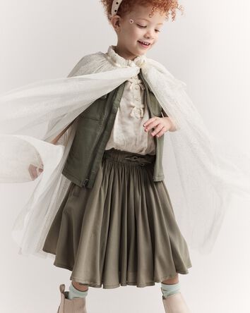 Toddler Girl Confetti Dress Up Cape - Cream/Gold, 