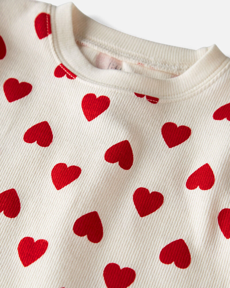 Toddler Organic Cotton Pajamas Set in Hearts, image 2 of 5 slides