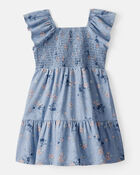 Toddler Girl Bluey Floral Print Denim Dress - Blue, image 2 of 4 slides