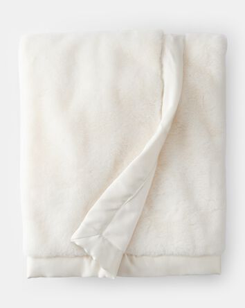 Baby Plush Blanket - White - White, 