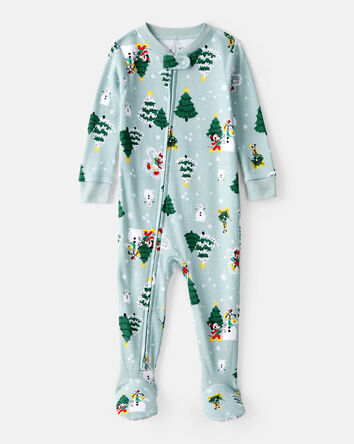 Baby Disney&copy; Mickey Mouse 100% Cotton Long-Sleeve Snug Fit 1-Piece Pajamas - Blue, 