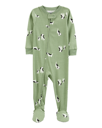 Toddler 1-Piece Dog 100% Snug Fit Cotton Footie Pajamas, 