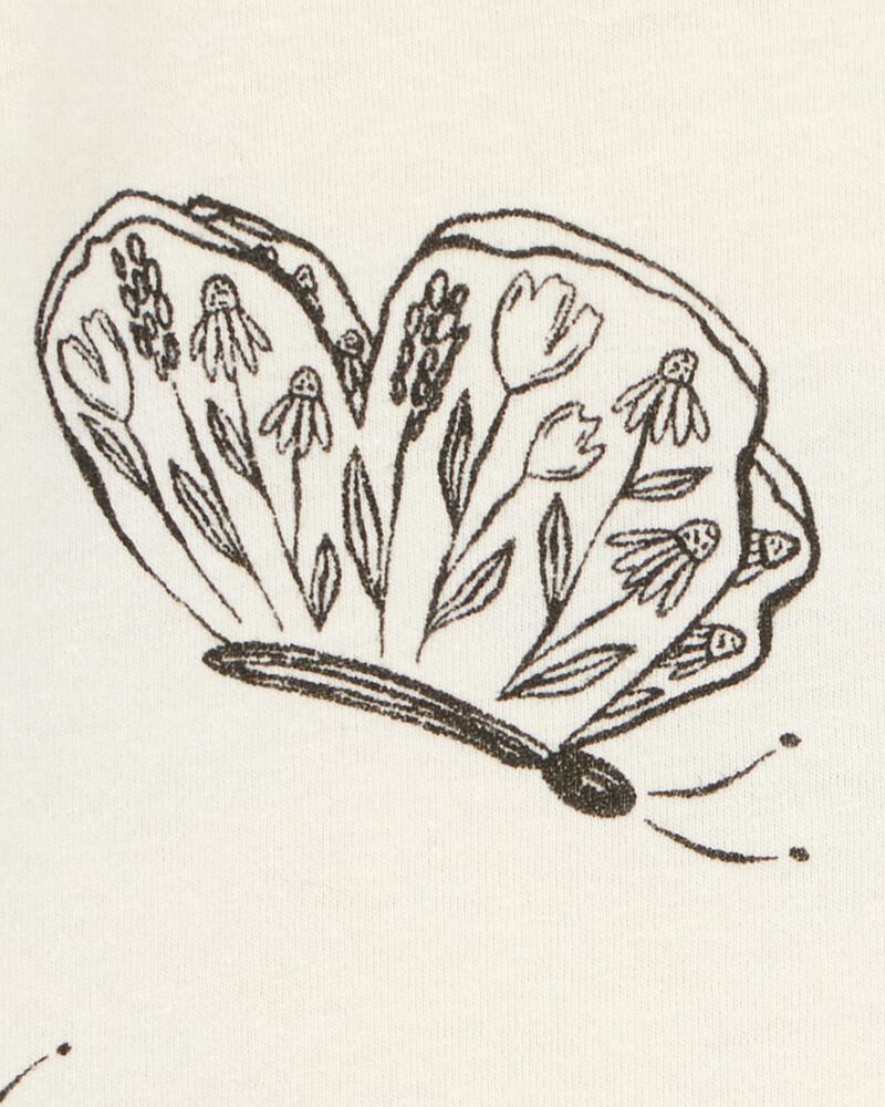 Toddler Girl Butterfly Short-Sleeve Peplum Tee - Cream, image 2 of 3 slides