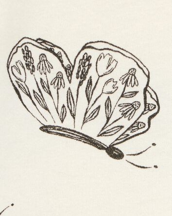 Toddler Girl Butterfly Short-Sleeve Peplum Tee - Cream, 