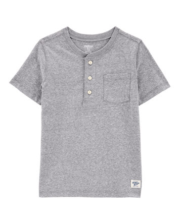 Kid Henley Short-Sleeve Shirt - Grey, 
