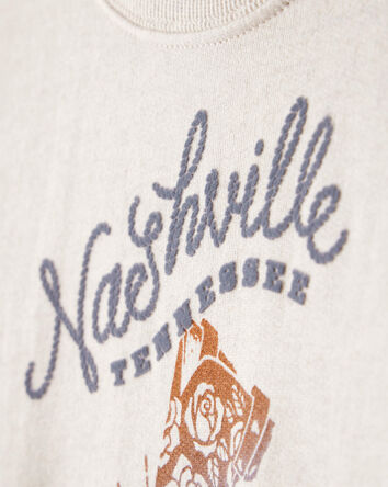 Girls Nashville Western Cotton Long-Sleeve Pullover Sweatshirt - Ivory, 