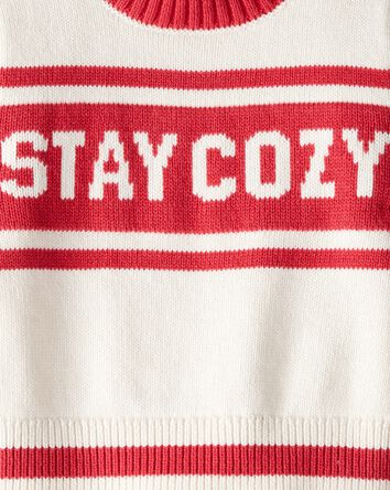Baby Stay Cozy Sweater - Red/Cream, 