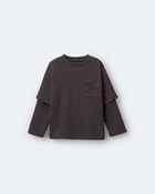 Toddler Boy Long-Sleeve Pocket Tee - Dark Grey, image 2 of 6 slides