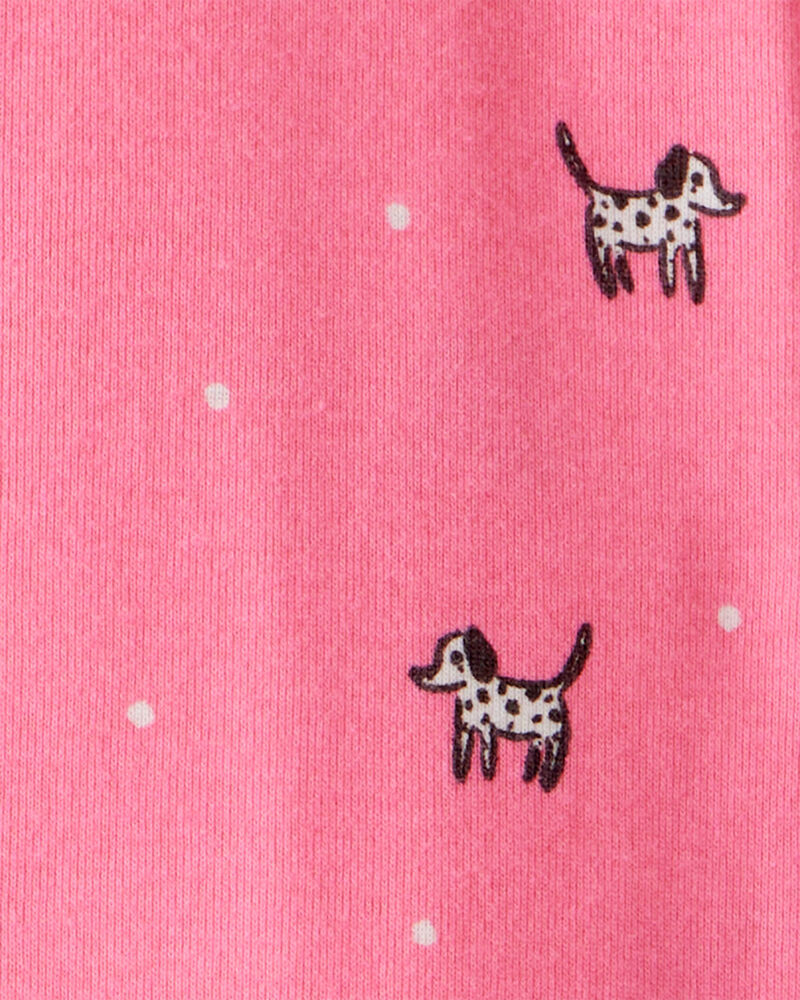Toddler Girl Dalmatian 100% Cotton 1-Piece Pajamas - Pink, image 2 of 4 slides
