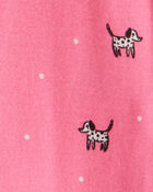 Toddler Girl Dalmatian 100% Cotton 1-Piece Pajamas - Pink, image 2 of 4 slides