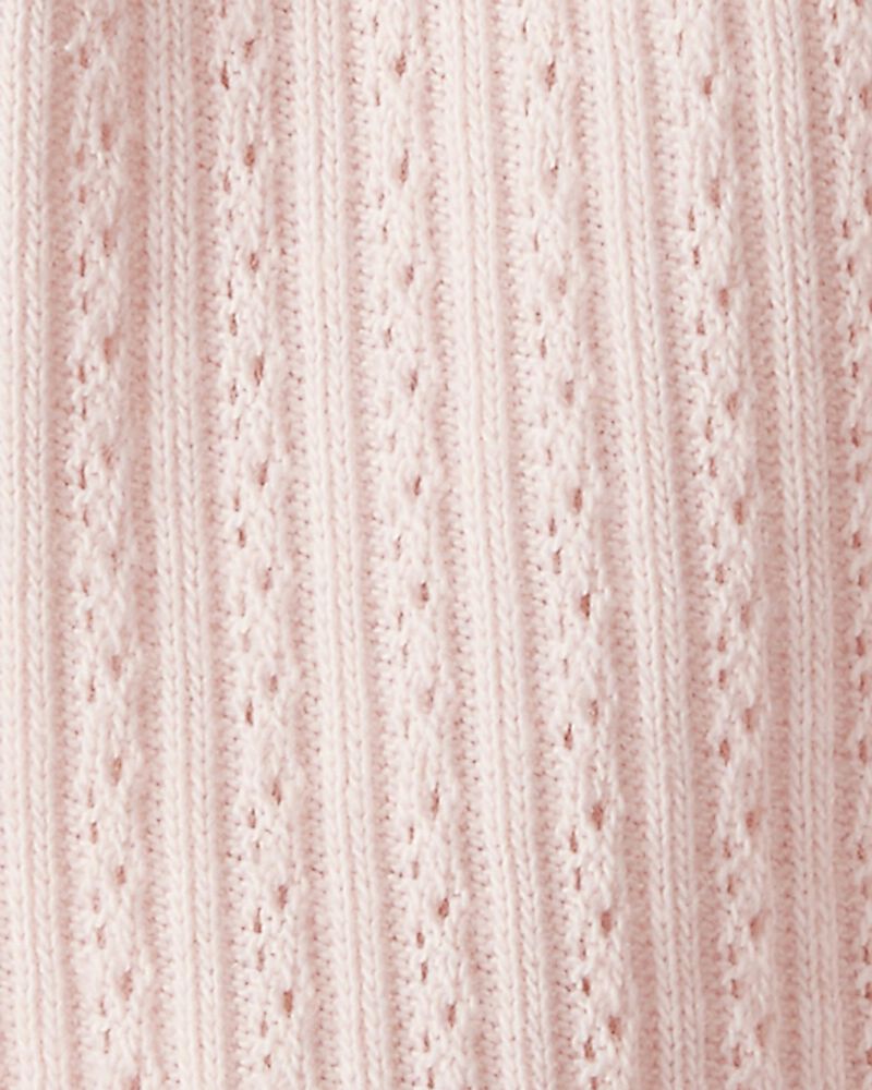 Baby Girl Pointelle Romper Made With Organic Cotton, image 3 of 4 slides