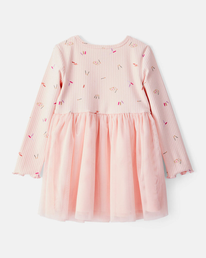 Toddler Girl Floral Print Long-Sleeve Dress - Pink, image 2 of 4 slides