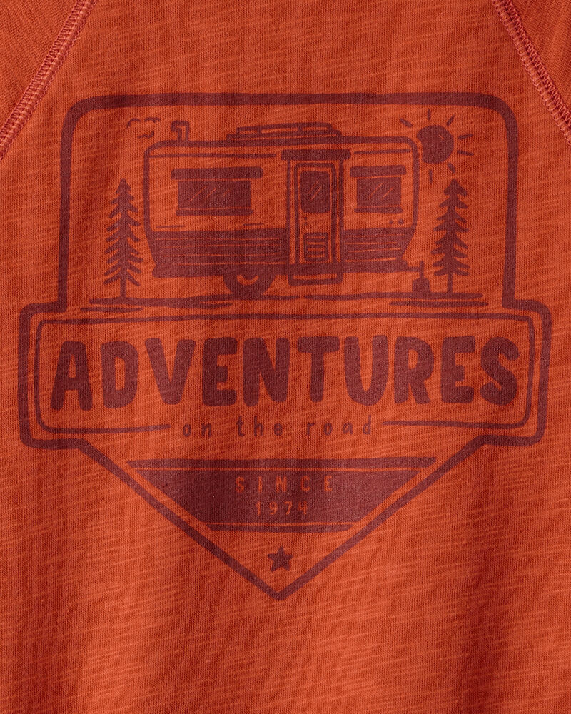 Toddler Boy Adventures French Terry Pullover Sweatshirt - Orange, image 4 of 5 slides