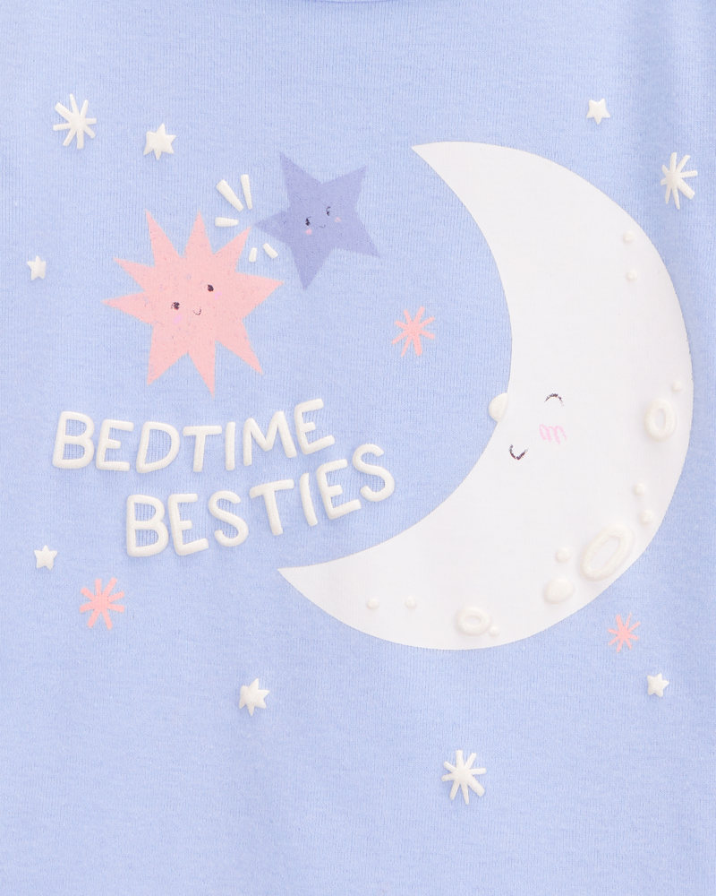 Baby Girl 4-Piece Moon 100% Snug Fit Cotton Pajamas - Purple, image 2 of 4 slides