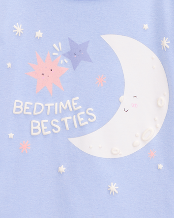 Baby Girl 4-Piece Moon 100% Snug Fit Cotton Pajamas - Purple, 