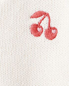 Baby Girl Cherry Cotton Long-Sleeve Sweater - Ivory, image 3 of 4 slides