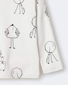 Toddler Neutral Travel Squish Character Long-Sleeve Graphic Tee - Cream, image 6 of 6 slides