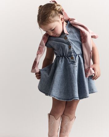 Toddler Girl Avenue Twirl&trade; Dress in Denim - Blue, 