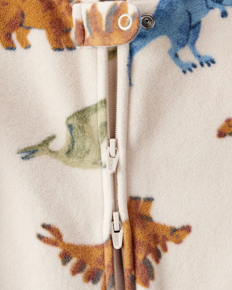 Baby Boy Dinosaur Loose Fit Long-Sleeve Sleep & Play Pajamas - Cream, image 2 of 4 slides