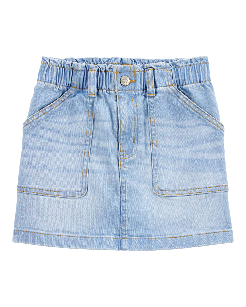 Kid 3-Piece Knit Tank Cardigan & Denim Skirt Set, image 4 of 6 slides