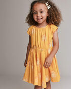 Toddler Girl Avenue Twirl&trade; Dress in Sunny Life Print - Golden Yellow, image 1 of 6 slides