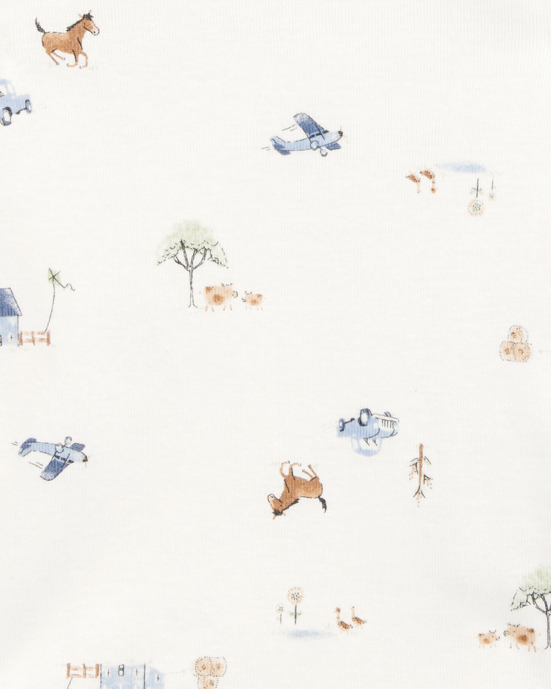 Baby 7-Piece Short-Sleeve Bodysuits & Pull-On Pants Set - Blue, image 6 of 12 slides