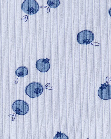 Baby 2-Piece Blueberry Ribbed Tee & Pull-On Pant Set - Blue, 