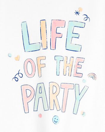 Toddler Girl Life Of The Party Short-Sleeve Graphic Tee - White, 