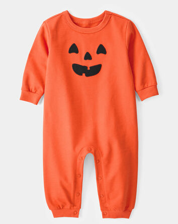 Baby Halloween Pumpkin Jumpsuit - Orange, 
