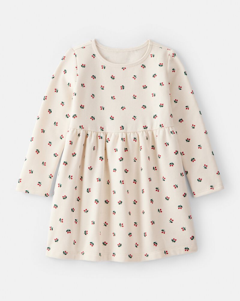 Toddler Girl DayDream Fleece Holly Knit Dress - Cream, image 1 of 4 slides