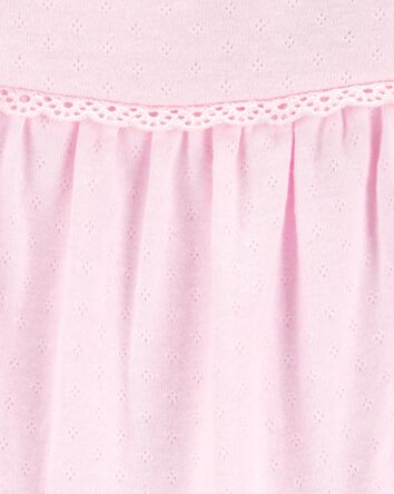 Baby Pointelle Short-Sleeve Bodysuit - Pink, 