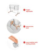 Cozy-Up 2-in-1 Bedside Sleeper & Bassinet Fitted Sheet - Grey Clouds, image 4 of 17 slides