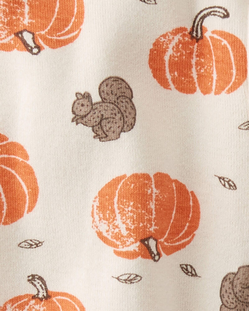 Baby Organic Cotton Sleep & Play Pajamas in Harvest Pumpkins Print, image 3 of 4 slides