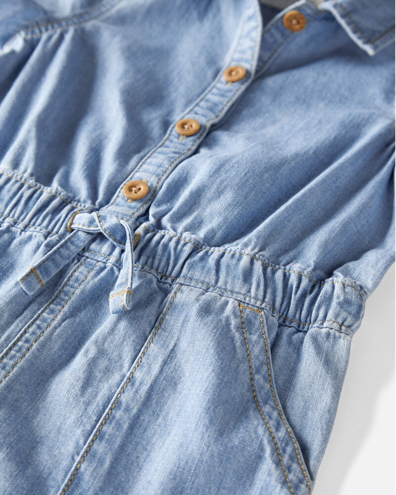 Toddler Organic Cotton Chambray Romper, image 2 of 4 slides