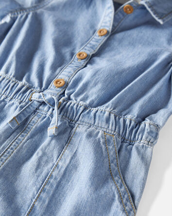 Toddler Organic Cotton Chambray Romper, 