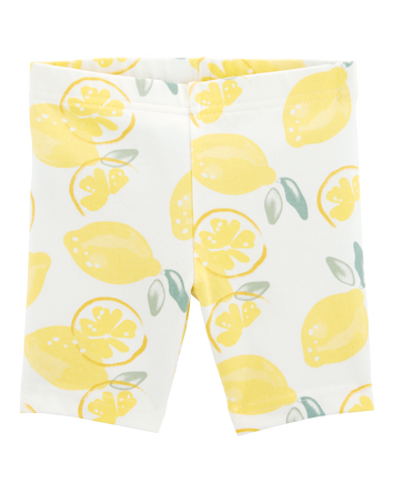 Baby Girl Lemon Print Bike Shorts - Multi, 