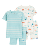 Baby Palm Tree Print Snug Fit 4-Piece Pajamas, image 1 of 4 slides