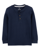 Toddler Boy Long-Sleeve Henley Tee - Navy, image 1 of 3 slides