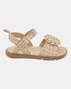 Baby  Every Step&reg; First Walker Woven Flower Accent Sandals - Beige, image 2 of 7 slides