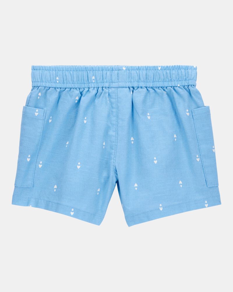 Toddler Heart Drop Print Drawstring Shorts - Blue, image 4 of 7 slides