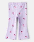 Baby Girl 2-Piece Floral Long-Sleeve Top & Flared Leggings Set - Purple, image 4 of 5 slides