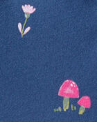 Baby Girl Mushroom Print Long-Sleeve Cotton Dress - Blue, image 3 of 4 slides