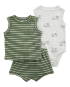 Baby Boy 3-Piece Surfboard Little Short Set, image 1 of 5 slides