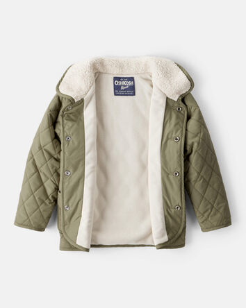 Toddler Boy Quilted Long-Sleeve Fashion Jacket - Olive, 