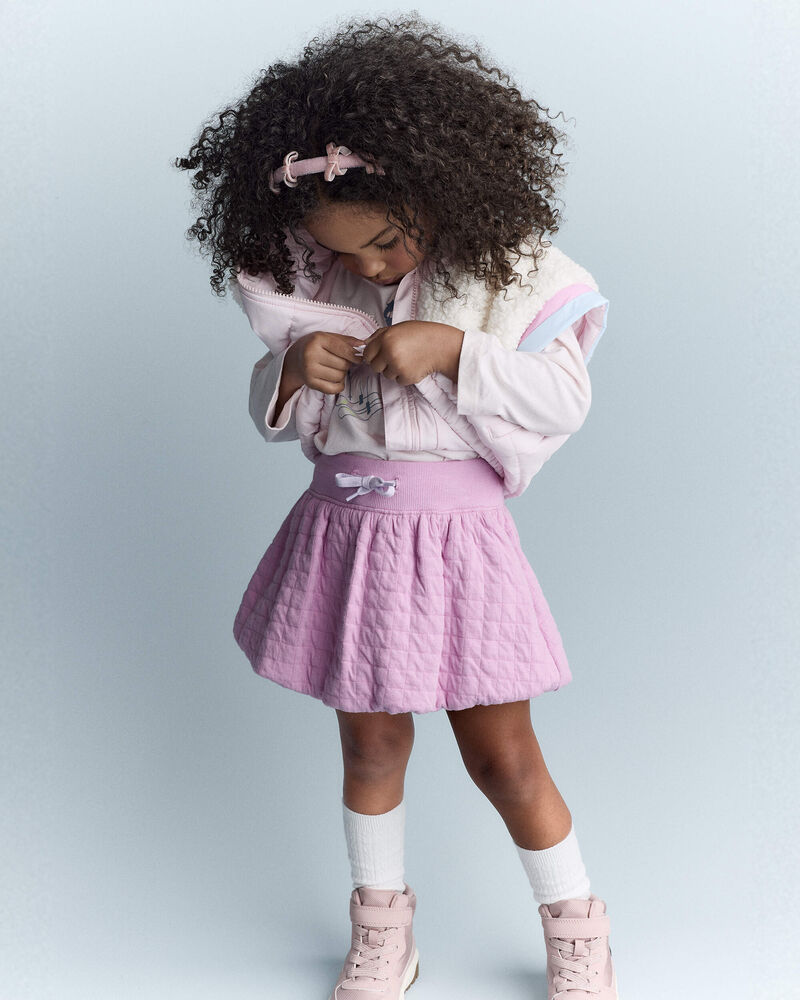 Toddler Girl Colorblock Zip-Up Jacket - Light Pink/Cream, image 4 of 9 slides