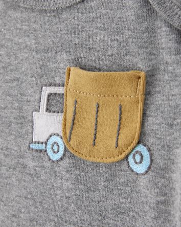 Baby Boy 5-Pack Construction Short-Sleeve Cotton Bodysuits, 