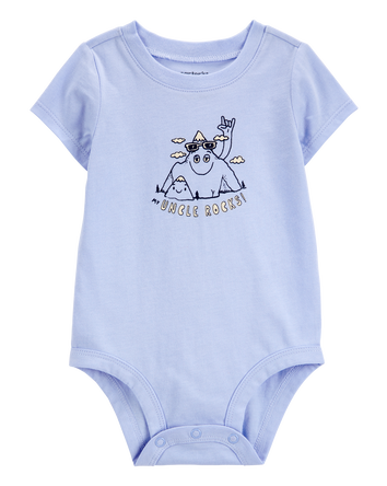 Baby "Uncle Rocks" Short-Sleeve Bodysuit - Blue, 