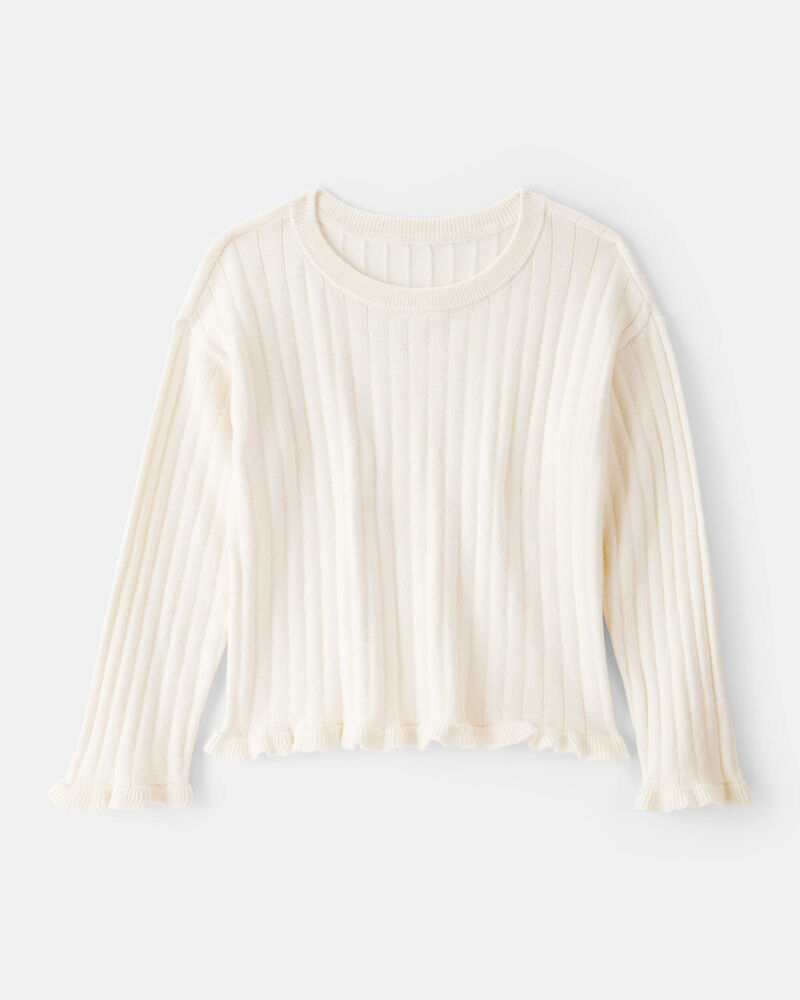 Toddler Girl Long-Sleeve Sweater - Cream, image 1 of 3 slides