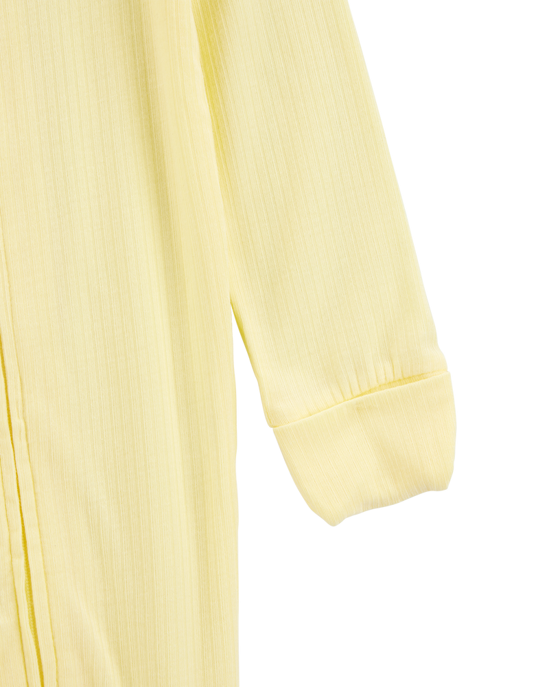 Baby Solid 2-Way Zip PurelySoft Convertible Foot Sleep & Play Pajamas - Yellow, image 2 of 8 slides