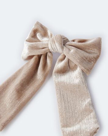 Toddler Girl Sparkle Hair Bow - Gold, 